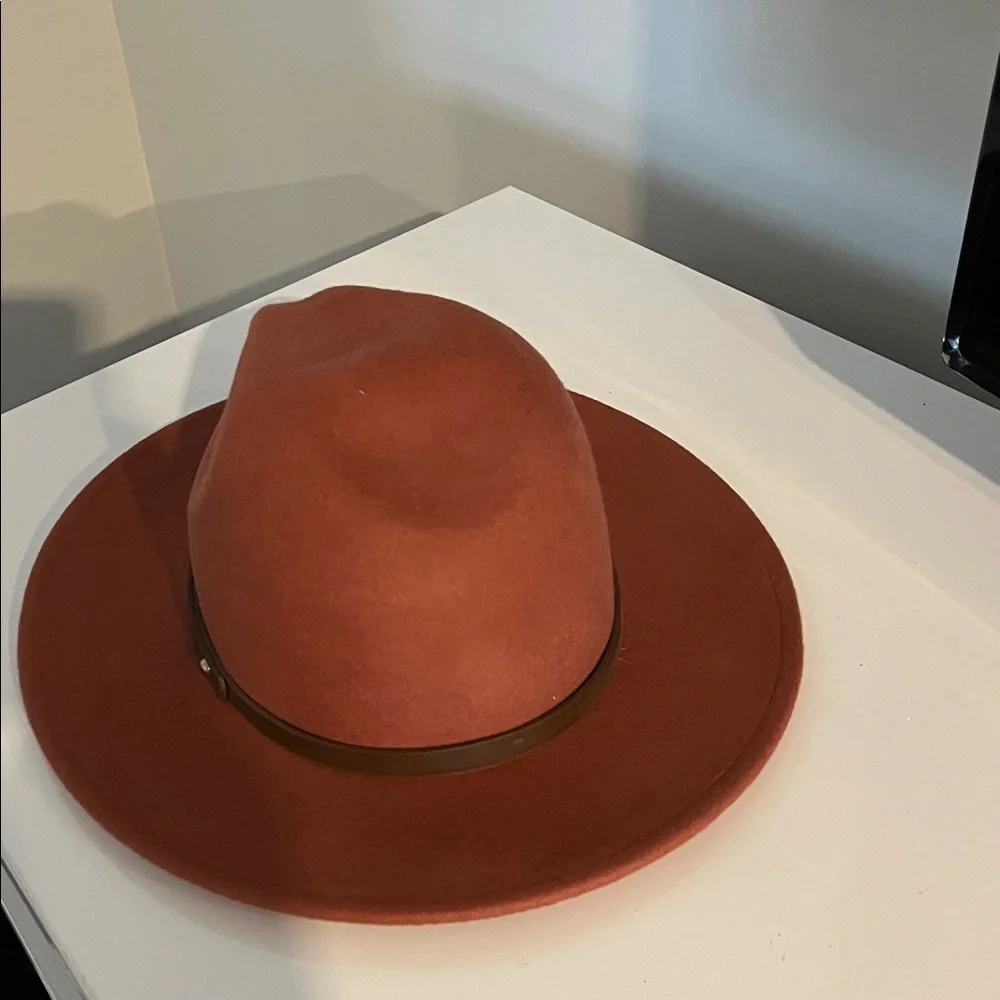 Altar'd State Terracotta Wide-Brim Fedora Hat. 100% Wool Minimalist Quite Luxury